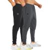 imageBROKIG Mens Vertzip Gym Joggers Pants Carrot Fit Athletic Pants Casual Tapered Workout Sweatpants with Zipper PocketsBlackdark Gray