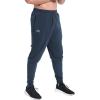 imageBROKIG Mens Vertzip Gym Joggers Pants Carrot Fit Athletic Pants Casual Tapered Workout Sweatpants with Zipper PocketsNavy Blue