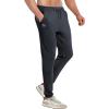 imageBROKIG Mens Hidzip Gym Joggers Pants Lightweight Tapered Athletic Workout Sweatpants Men with Zipper Pocket Jogging SportDark Grey