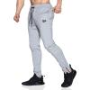 imageBROKIG Mens Leglock Gym Jogger Sweat Pants Ankle ZipWorkout Sweatpants Athletic Tapered Jogging Pants with PocketsLight Gray