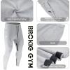 imageBROKIG Mens Gym Jogger PantsCasual Slim Workout Sweatpants with Zipper Pockets Bodybuilding Athletic Pants2 Packblacklight Grey