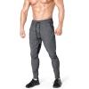 imageBROKIG Mens Gym Jogger PantsCasual Slim Workout Sweatpants with Zipper Pockets Bodybuilding Athletic PantsDark Gray