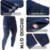 imageBROKIG Mens Gym Jogger PantsCasual Slim Workout Sweatpants with Zipper Pockets Bodybuilding Athletic PantsNavy