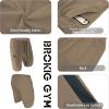 imageBROKIG Mens Thighs Mesh Gym Workout Shorts Bodybuilding Slim Athletic Running Shorts for Men with Zipper PocketsBeige
