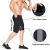 imageBROKIG Mens Thighs Mesh Gym Workout Shorts Bodybuilding Slim Athletic Running Shorts for Men with Zipper PocketsBlackdark Gray