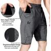 imageBROKIG Mens Thighs Mesh Gym Workout Shorts Bodybuilding Slim Athletic Running Shorts for Men with Zipper PocketsDark Grey