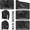 imageBROKIG Mens WindBreak Lightweight Running Jackets with Zip Pocket Workout Track Hoodie Athletic Gym Sweatshirts MenBlack