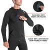 imageBROKIG Mens WindBreak Lightweight Running Jackets with Zip Pocket Workout Track Hoodie Athletic Gym Sweatshirts MenClassic BlackClassic Dark Grey