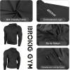 imageBROKIG Mens WindBreak Lightweight Running Jackets with Zip Pocket Workout Track Hoodie Athletic Gym Sweatshirts MenClassic BlackClassic Dark Grey