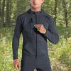 imageBROKIG Mens WindBreak Lightweight Running Jackets with Zip Pocket Workout Track Hoodie Athletic Gym Sweatshirts MenDark Gray