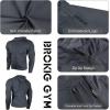 imageBROKIG Mens WindBreak Lightweight Running Jackets with Zip Pocket Workout Track Hoodie Athletic Gym Sweatshirts MenDark Gray