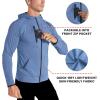 imageBROKIG Mens WindBreak Lightweight Running Jackets with Zip Pocket Workout Track Hoodie Athletic Gym Sweatshirts MenLight Blue