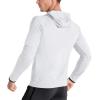 imageBROKIG Mens WindBreak Lightweight Running Jackets with Zip Pocket Workout Track Hoodie Athletic Gym Sweatshirts MenWhite