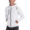 imageBROKIG Mens WindBreak Lightweight Running Jackets with Zip Pocket Workout Track Hoodie Athletic Gym Sweatshirts MenWhite