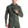 imageBROKIG Mens WindBreak Lightweight Running Jackets with Zip Pocket Workout Track Hoodie Athletic Gym Sweatshirts MenArmy Green