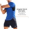 imageBROKIG 3 Pack Mens Irregular Muscle Gym Shirts Quick Dry Sun Protection Workout Athletic T Shirt Short SleeveBlackDark GreyBlue