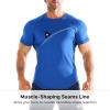 imageBROKIG 3 Pack Mens Irregular Muscle Gym Shirts Quick Dry Sun Protection Workout Athletic T Shirt Short SleeveBlackDark GreyBlue