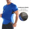 imageBROKIG 3 Pack Mens Irregular Muscle Gym Shirts Quick Dry Sun Protection Workout Athletic T Shirt Short SleeveBlackDark GreyBlue