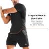 imageBROKIG 3 Pack Mens Irregular Muscle Gym Shirts Quick Dry Sun Protection Workout Athletic T Shirt Short SleeveBlackDark GreyLight Grey