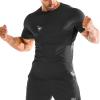 imageBROKIG 3 Pack Mens Irregular Muscle Gym Shirts Quick Dry Sun Protection Workout Athletic T Shirt Short SleeveBlackDark GreyLight Grey