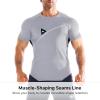 imageBROKIG 3 Pack Mens Irregular Muscle Gym Shirts Quick Dry Sun Protection Workout Athletic T Shirt Short SleeveBlackLight GreyBlue