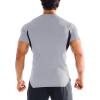 imageBROKIG 3 Pack Mens Irregular Muscle Gym Shirts Quick Dry Sun Protection Workout Athletic T Shirt Short SleeveBlackLight GreyBlue
