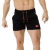 imageBROKIG Mens 5quot Gym Bodybuilding Shorts Running Workout Lightweight Shorts Elastic Waistband with PocketsBlackred