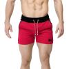 imageBROKIG Mens 5quot Gym Bodybuilding Shorts Running Workout Lightweight Shorts Elastic Waistband with PocketsBlackred