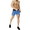 imageBROKIG Mens 5quot Gym Bodybuilding Shorts Running Workout Lightweight Shorts Elastic Waistband with PocketsClassic Blue