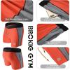 imageBROKIG Mens 5quot Gym Bodybuilding Shorts Running Workout Lightweight Shorts Elastic Waistband with PocketsClassic Orange