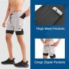 imageBROKIG Mens Athletic Shorts Thigh Pocket2 in 1 Gym ShortsLightweight Quick Dry Workout Fitness Sport Running Shorts for Men