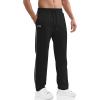imageBROKIG Mens Gerade Athletic Pants Workout Jogger Pants Elastic Waistband Open Bottom Loose Sweat Pants with Zip PocketsBlack