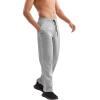 imageBROKIG Mens Gerade Athletic Pants Workout Jogger Pants Elastic Waistband Open Bottom Loose Sweat Pants with Zip PocketsLight Gray