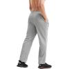 imageBROKIG Mens Gerade Athletic Pants Workout Jogger Pants Elastic Waistband Open Bottom Loose Sweat Pants with Zip PocketsLight Gray