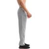 imageBROKIG Mens Gerade Athletic Pants Workout Jogger Pants Elastic Waistband Open Bottom Loose Sweat Pants with Zip PocketsLight Gray