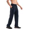 imageBROKIG Mens Gerade Athletic Pants Workout Jogger Pants Elastic Waistband Open Bottom Loose Sweat Pants with Zip PocketsNavy