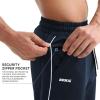 imageBROKIG Mens Gerade Athletic Pants Workout Jogger Pants Elastic Waistband Open Bottom Loose Sweat Pants with Zip PocketsNavy