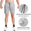 imageBROKIG Mens Inzip Long Gym Workout Shorts7 inch Lounge Casual Short Basketball Sweat Athletic Shorts with Zipper PocketBlacklight Gray