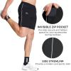 imageBROKIG Mens Inzip Long Gym Workout Shorts7 inch Lounge Casual Short Basketball Sweat Athletic Shorts with Zipper PocketBlacklight Gray