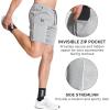 imageBROKIG Mens Inzip Long Gym Workout Shorts7 inch Lounge Casual Short Basketball Sweat Athletic Shorts with Zipper PocketLight Gray