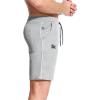 imageBROKIG Mens Inzip Long Gym Workout Shorts7 inch Lounge Casual Short Basketball Sweat Athletic Shorts with Zipper PocketLight Gray