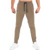 imageBROKIG Mens Jogger Sport Pants Casual Zipper Gym Workout Sweatpants PocketsBeige