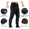 imageBROKIG Mens Jogger Sport Pants Casual Zipper Gym Workout Sweatpants PocketsBlack