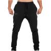 imageBROKIG Mens Jogger Sport Pants Casual Zipper Gym Workout Sweatpants PocketsBlack