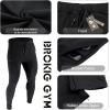 imageBROKIG Mens Jogger Sport Pants Casual Zipper Gym Workout Sweatpants PocketsBlackDark Grey