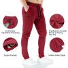 imageBROKIG Mens Jogger Sport Pants Casual Zipper Gym Workout Sweatpants PocketsBurgundy