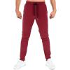 imageBROKIG Mens Jogger Sport Pants Casual Zipper Gym Workout Sweatpants PocketsBurgundy