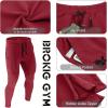 imageBROKIG Mens Jogger Sport Pants Casual Zipper Gym Workout Sweatpants PocketsBurgundy