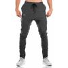 imageBROKIG Mens Jogger Sport Pants Casual Zipper Gym Workout Sweatpants PocketsDark Grey