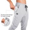 imageBROKIG Mens Jogger Sport Pants Casual Zipper Gym Workout Sweatpants PocketsLight Grey